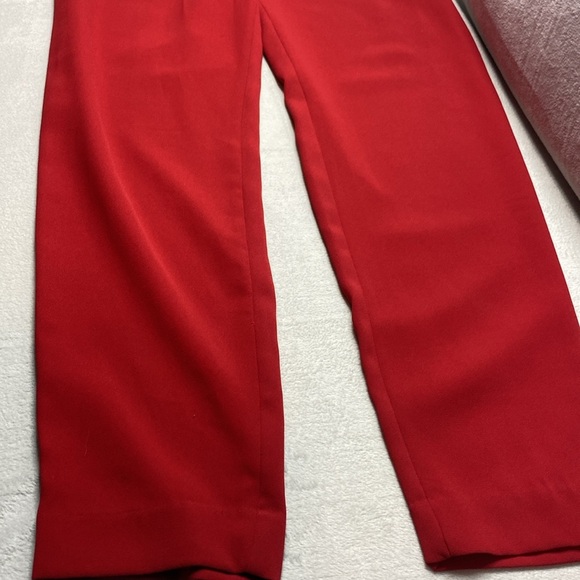 H&M red flowy belted dress pants size 2 - Picture 6 of 8